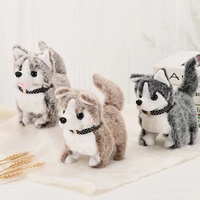 2022 nouvelle arrivée faite sur commande électrique secouer queue Squeak aboiements marche en peluche jouet chien husky musique chiot
