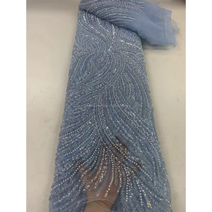 שמלת ערב אוכייה בד תחרה לכלפיות בד תחרה עבור שמלות כלה נייגרנית - Product Image 5