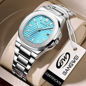 LIGE BW8803 Campione <span class=keywords><strong>Orologio</strong></span> da Uomo di Lusso Verde Quadrato al Quarzo <span class=keywords><strong>Sportivo</strong></span> Impermeabile Luminoso con Data in <span class=keywords><strong>Acciaio</strong></span> Inossidabile + Scatola - Product Image 2
