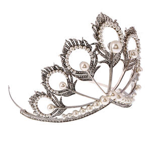 Couronne de spectacle de perles en strass, magnifique, en plumes de paon, personnalisé, grande taille, - Product Image 4