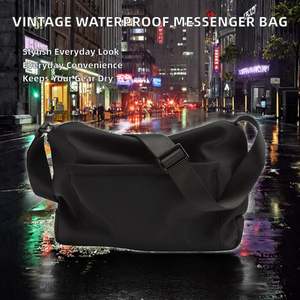 Sac bandoulière en toile tendance pour homme, grande capacité, sac messager en toile - Product Image 2