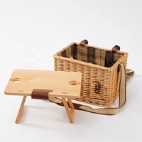 Panier de pique-nique en saule fait main JY avec glacière pour 4 personnes, style fruit, taille personnalisable