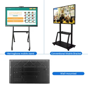 55 65 75 85 86 98 Inches Digital Interactive Whiteboard 4K Ultra HD Mobile Smart Whiteboard For School