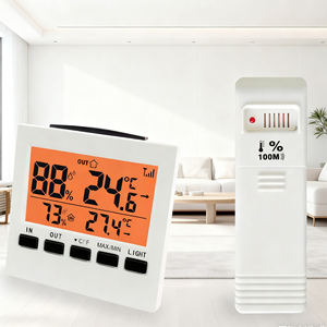 Kabelloses digitales Innen- und Außenthermometer-Hygrometer mit Hintergrundbeleuchtung, akustischem Alarm, Temperatur- und Feuchtigkeitsmesser für den Haushalt - Product Image 1