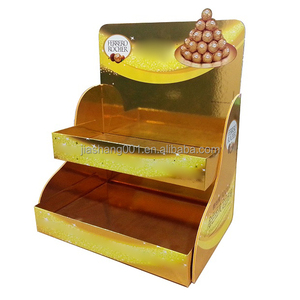 Supermercado centro comercial fácil montaje plano embalado piso de cartón soporte de exhibición estante de papel torre para dulces Chocolate estante de dulces - Product Image 6