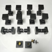 Poignées de porte carrées en verre noir mat de qualité supérieure pour salle de bain