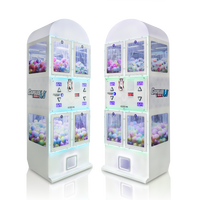 KEKU Distributeur de capsules d'œufs torsadés personnalisable, Premium, à 4 compartiments, pour jouets en capsule, équipement de divertissement de type borne d'arcade à monnayeur