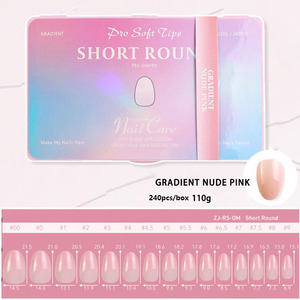 <span class=keywords><strong>Uñas</strong></span> Postizas Acrílicas PMMA Duraderas, Diseño Simple en Degradado Blanco Nude, Fácil Aplicación, Puntas Cuadradas <span class=keywords><strong>Cortas</strong></span>, <span class=keywords><strong>Uñas</strong></span> a Presión - Product Image 5