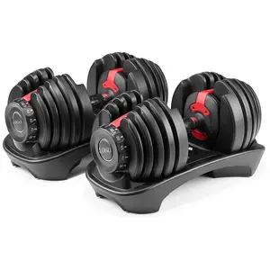 FDFIT set Dumbbell yang dapat disesuaikan 10-50kg pilihan multiberat Dumbbell tertimbang dengan pegangan nilon antiselip