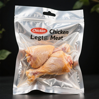 Sac sous vide avec impression personnalisée finition brillante sac en mylar de qualité alimentaire étanche à l'humidité et anti-corrosion pour viande de cuisse de poulet