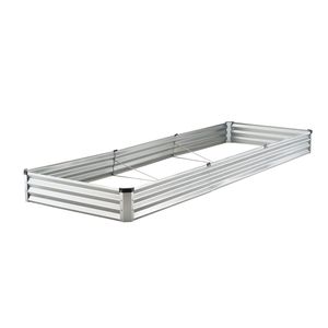 Jardinera Elevada de Metal Galvanizado Plateada para Exteriores, 12x4x1 Pies, Modelo D0100X32WQ6 - Product Image 1