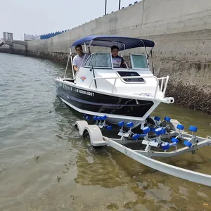 Barco de alumínio prensado luxuoso, 5m/5.8m, cabine cuddy, barco de pesca, alumínio