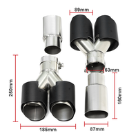 Embouts d'échappement pour GT50 GT53 AMG Upgrade GT63 en acier inoxydable 304 avec embouts de tuyau d'échappement quadruples ronds en fibre de carbone