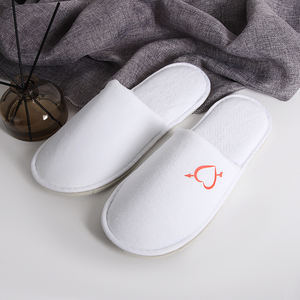 Zapatilla de <span class=keywords><strong>hotel</strong></span> de algodón polar de Coral impresa personalizada logotipo bordado accesorios de viaje servicios de <span class=keywords><strong>hotel</strong></span> desechables fáciles de desechar - Product Image 6