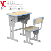 Ensemble de chaise de bureau ergonomique moderne en bois massif confortable, réglable en hauteur, pour lycée, salle de classe, bureau à domicile