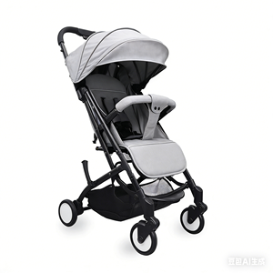 Carriola Plegable de Aluminio Ligera con un Botón, Cinturón de Seguridad de 5 Puntos, para Bebés, con Barra - Product Image 4