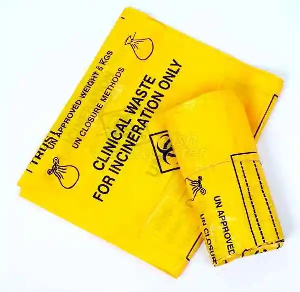 Hastane ve klinik için özel bertaraf t-shirt çöp torbası sarı tıbbi atık torbası