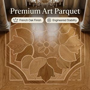 <span class=keywords><strong>Parquet</strong></span> en chêne à motif Versailles avec construction technique, dalles en bois massif préfinies pour hôtel de luxe et villa - Product Image 1