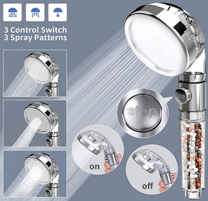 3-<strong>Function</strong> SPA Shower Head Stop Switch Adjustable Water <strong>Saving</strong> Spray Anion Filter Showerheads High Pressure Handheld Shower - Product Image 2