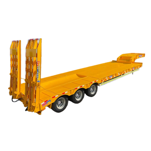 سعر المصنع مقطورة نصفية منخفضة السطح بعنق الإوزة للحفارات 3 محاور، مقطورة منخفضة السطح، مقطورة تحميل منخفضة 4 محاور 60 70 80 طن - Product Image 3