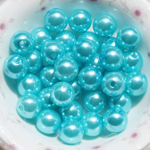 ลูกปัดพลาสติกมุกกลมเรียบสีดำขนาด6/8/10มม. พร้อมเม็ดลูกปัดสเปเซอร์แบบหลวม - Product Image 4