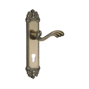 mortise door handle lock with plate zamak door handle with mettle plate