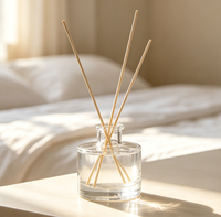 Flacon diffuseur de parfum vide en verre transparent de 100 ml, rond, avec bouchon en aluminium, pour huiles essentielles, emballage pour parfums d'intérieur, vente en gros