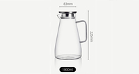 Pichet à eau en verre borosilicate résistant à la chaleur de 1800 ml avec couvercle pour la cuisine domestique (vente en gros)