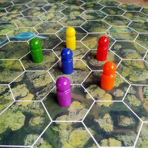 テーブルゲームセット30 * 13mm多色家族用面白いチェスピースおもちゃ卓上Ludo Mini Token PSプラスチックボードゲームポーン - Product Image 6
