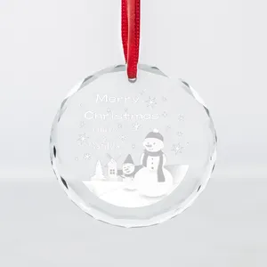Adornos Navideños de Cristal K9 en Blanco al por Mayor, Decoración Personalizada con Grabado Láser 3D, Colgante de Cristal - Product Image 1