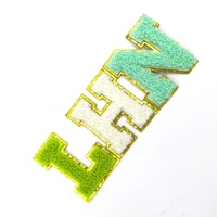 Patchs thermocollants personnalisables en forme de lettres anglaises brodées, avec sequins et chenille, faits à la main, à coudre sur vêtements en jersey, sacs à dos et sacs