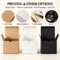 Boîtes plates en carton ivoire avec doublure en éponge pour échantillons de parfum et de rouge à lèvres, recyclables, pelliculage mat, fermeture magnétique, logo en relief