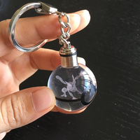 Porte-clés en cristal K9 de 30 mm, fait main, durable, avec impression personnalisée, pour cadeau d'enfant, vente en gros