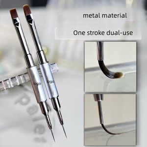 High Quality Metal Pen Holder Nail <b>Brush</b>, Double Headed Nail Art <b>Brush</b>, Professional Nail Factory Supplier - Product Image 2