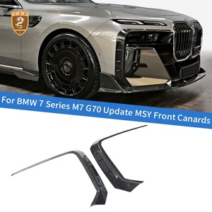 Couvre-canards latéraux de pare-chocs avant en carbone sec style MSY pour <span class=keywords><strong>BMW</strong></span> Série 7 G70 <span class=keywords><strong>M7</strong></span> 2023 2024 – Décoration extérieure et conversion - Product Image 4
