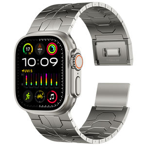 Correa de reloj con conector y broche magnético de aleación de titanio completo para Apple Watch Ultra 1 2 49mm para Series 9 8 7 45mm correa de reloj - Product Image 4