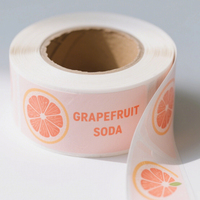 Étiquettes adhésives en rouleau personnalisées en papier synthétique PET vinyle imperméable avec estampage à chaud doré pour l'emballage de boissons aux fruits