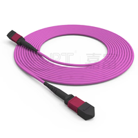 Kabel Trunk Fiber MPO MTP 12/24 Serat OM3 OM4 Multimode Tipe A/B/C Low Loss LSZH Patch Cord untuk Pusat Data 40G 100G