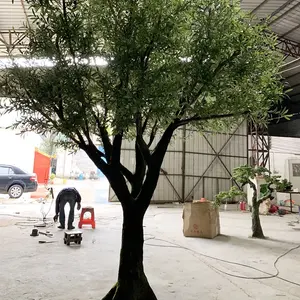 중국 제조 도매 대형 유리 섬유 트렁크 플라스틱 가짜 올리브 인공 나무