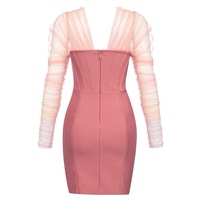 Vente en gros de robe courte en gaze sexy à la mode pour printemps et été nouvelle robe bandage sexy mini sac banane pour femmes robes de soirée hip