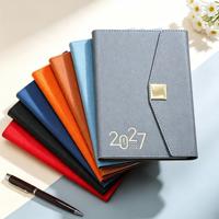 Agenda hebdomadaire et mensuel OEM Premium 2027 en anglais, portugais et espagnol, carnet de notes avec couverture en PU, coffret cadeau avec LOGO