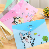 Pochette transparente en PVC A4 personnalisée avec bouton pour dossiers, enveloppes et classeurs de documents, présentoir à motifs pour l'école