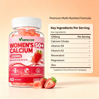 Gommes à mâcher au calcium pour femmes adultes avec vitamines D et K pour la santé des os, complément alimentaire délicieux et à mâcher, nutrition quotidienne