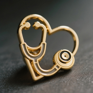 Produttore personalizzato antico carino morbido duro Medico Design in metallo spilla stetoscopio Medico Medico infermiere per spilla da risvolto macchina Ena - Product Image 3