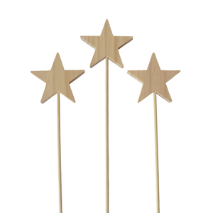 <span class=keywords><strong>Baguette</strong></span> magique étoile en <span class=keywords><strong>bois</strong></span> de pin naturel inachevé pour enfants, accessoires de fée, artisanat artistique, bâton de princesse, Noël - Product Image 4