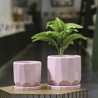 Nouvelle pot en céramique pour succulentes, grande taille, légère, durable, écologique, style chinois minimaliste, sculptée à la main, avec trou de drainage