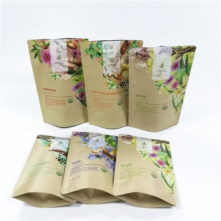 Digital printing bags packaging bag with zipper custom design bath tea flower seed aluminum foil packaging bag pouch