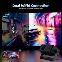 Proyector de TV Inteligente 720P FHD 4K Android 14, Portátil, para Exteriores, de Tiro Corto, Mini Proyector, 180ANSI, Interactivo para Juegos