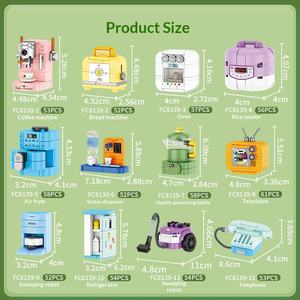 Bloques de Construcción Miniatura Coloridos, Juguetes de Electrodomésticos en Miniatura, Modelo de Ensamblaje para <span class=keywords><strong>Casa</strong></span> en Miniatura, Regalo de Rompecabezas - Product Image 4