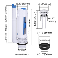 Kit de réparation de toilettes modernes à montage supérieur, avec valve de chasse réglable et valve de remplissage silencieuse, pour cloison de salle de bain, haute qualité, résistant à la corrosion